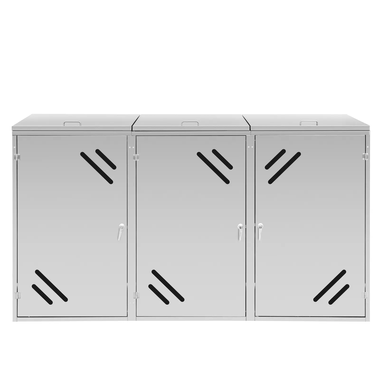 Box na popelnice - 3 x 240 l - větrací štěrbiny (Počet přihrádek: 3)