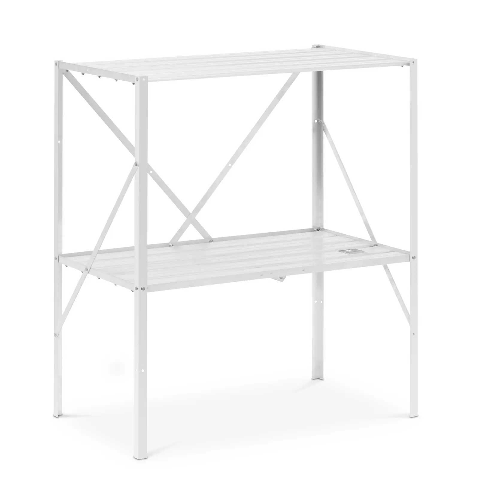 Přesazovací stolek s policí hliník 87 x 52 x 100 cm - Zahradní lavičky na klečení Uniprodo