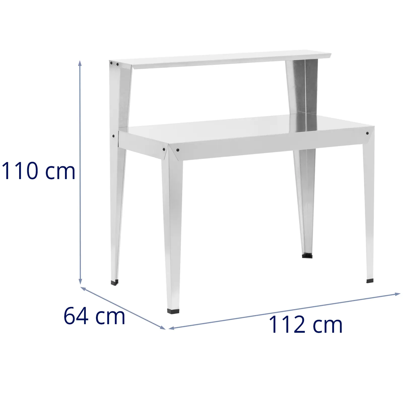 Klupa za saksije s policom - pocinčani čelik - 112 x 61 x 109 cm