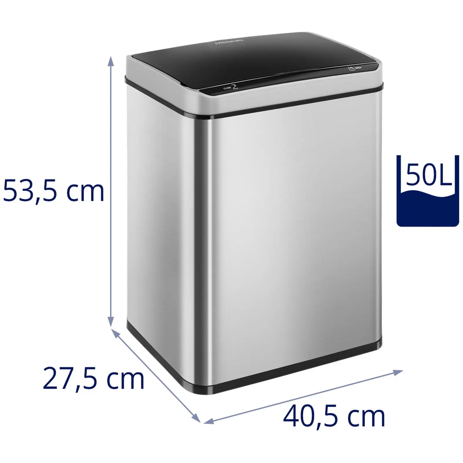 Cubo de basura con sensor dúo - 50 L - rectangular