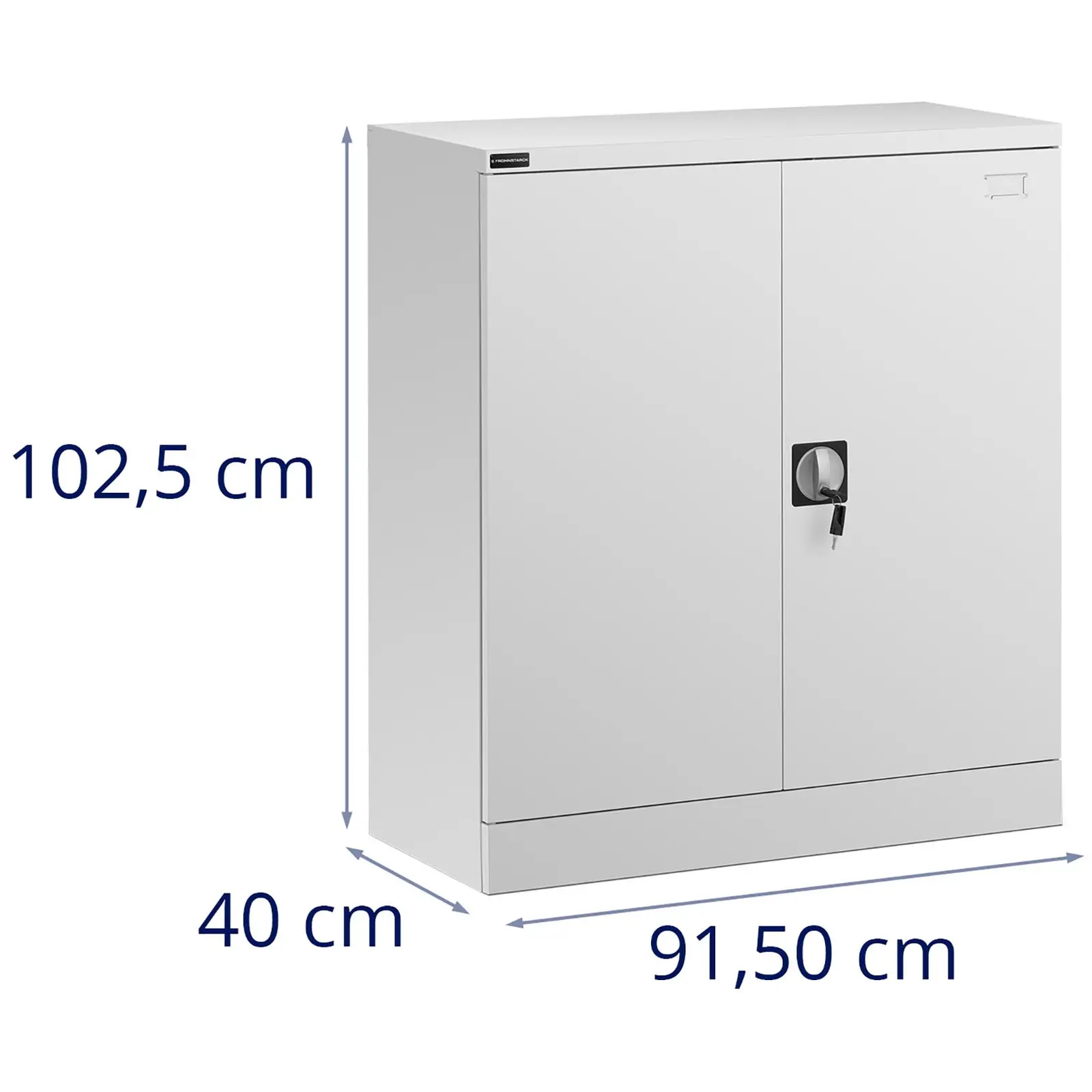 Metalskab med lås - 102 cm