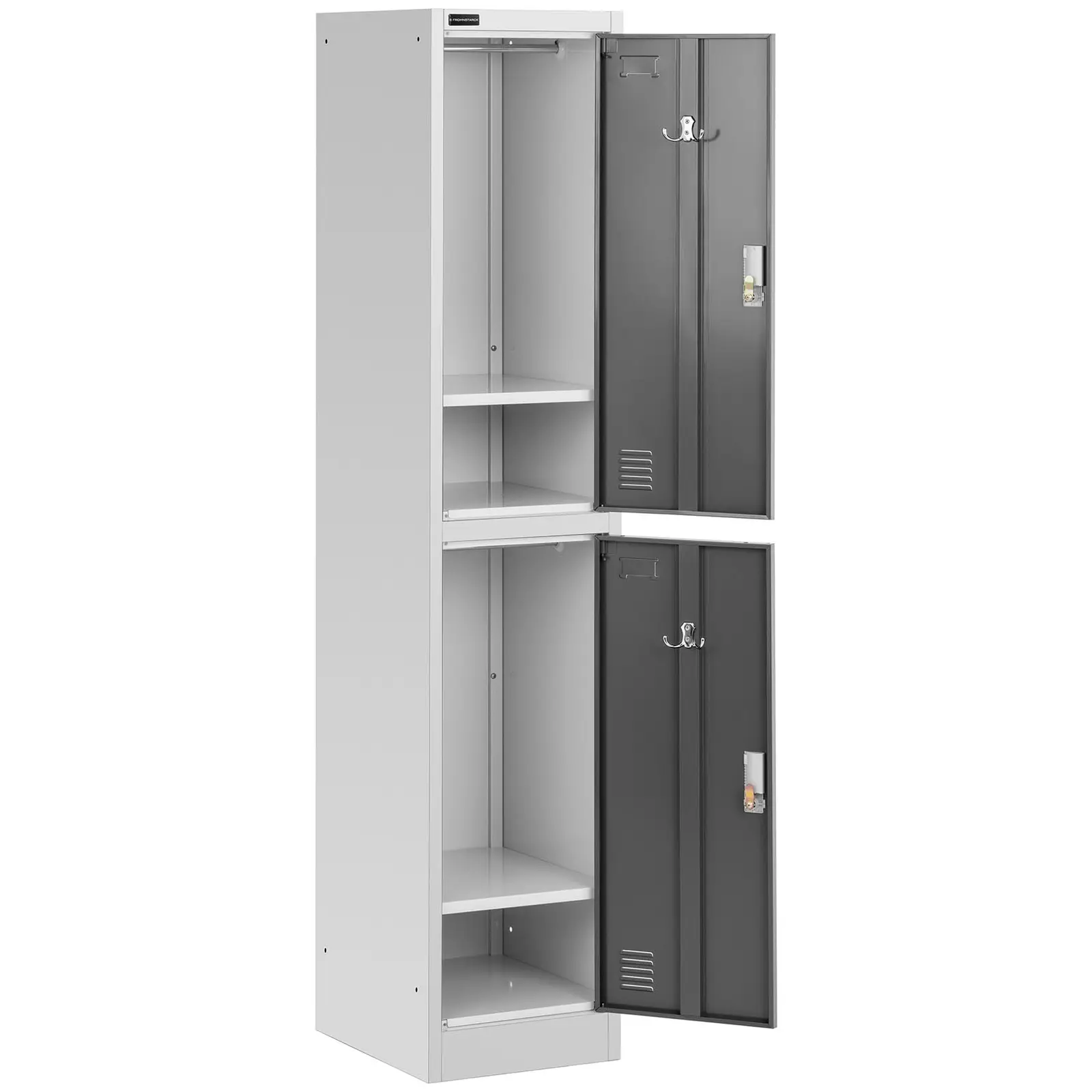 Kovová šatní skříň - 2 schránky - šedá (Počet klíčů: 4 Pc)
