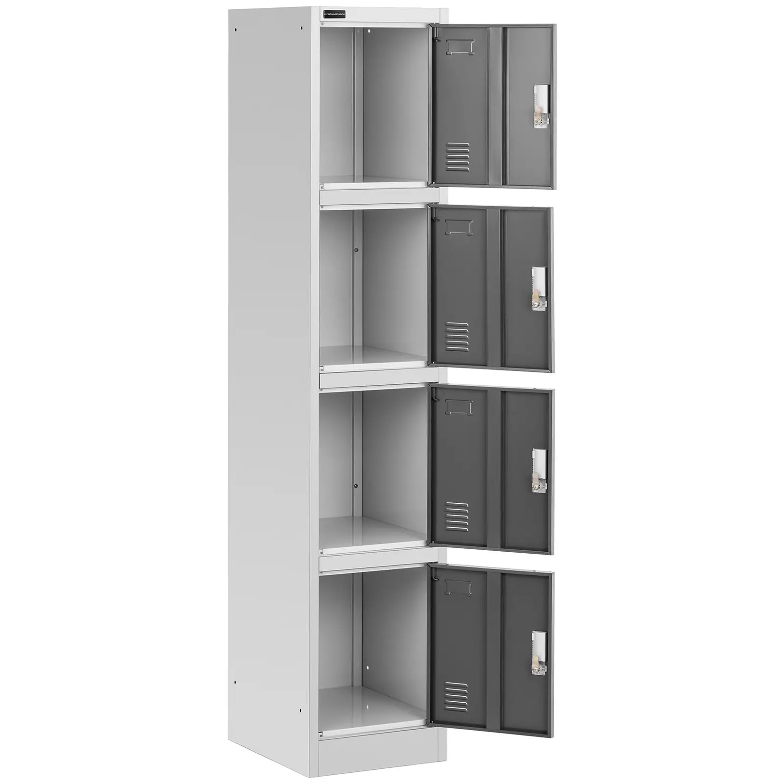 Metal Storage Locker - 4 compartments - grey