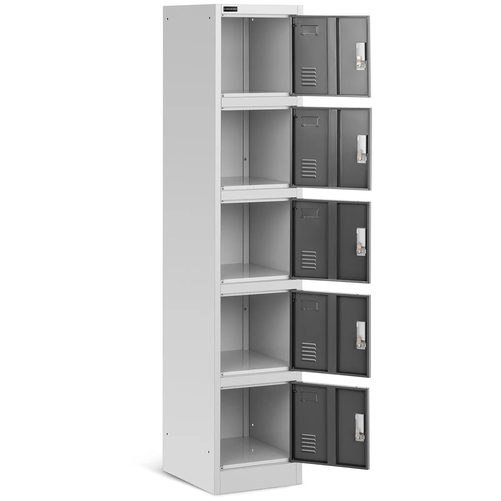 Metal Storage Locker - 5 compartments - grey