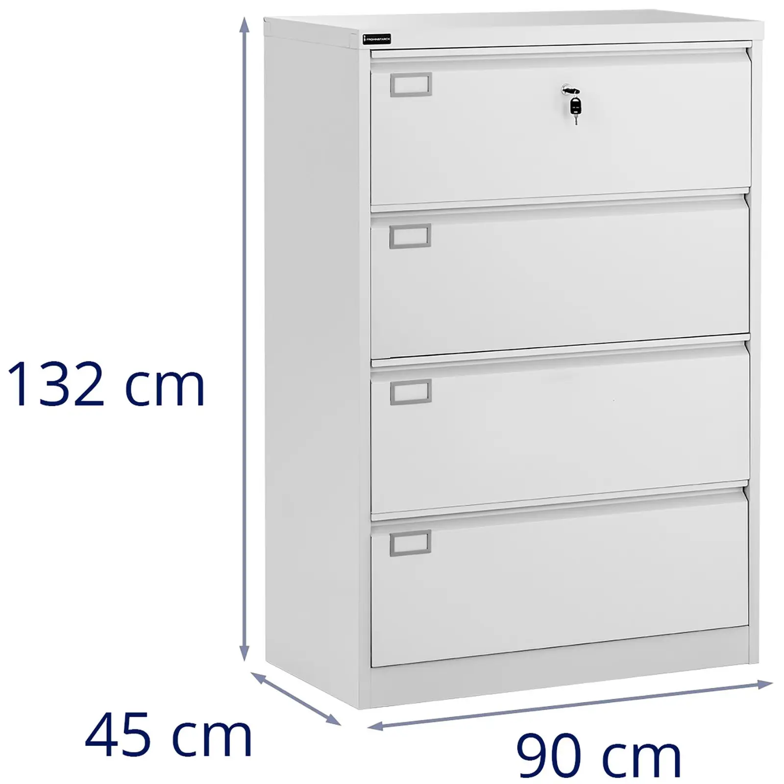 Metal Filing Cabinet - 132 cm - 4 drawers