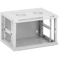Serverová skriňa - 19 palcov - 6 HE - uzamykateľná - do 75 kg - šedá