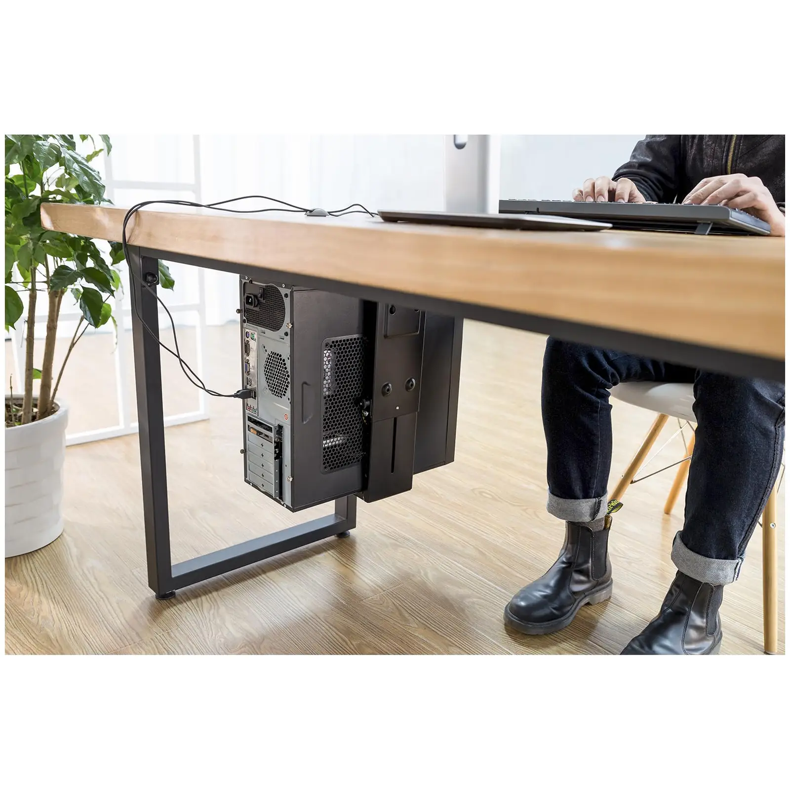 Držák na PC pod stůl - nastavitelný - otočný o 360° - 10 kg (Rozsah nastavení výšky [mm]: 300–533)