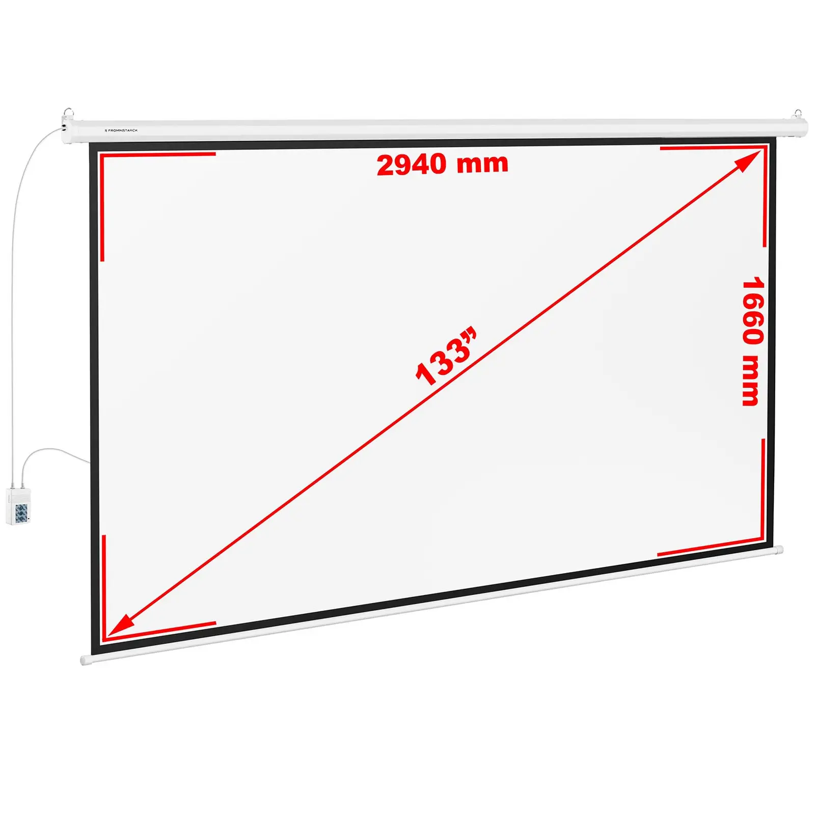Écran de projection motorisé - 302 x 201 cm - 16:9 (Taille [pouce(s)]: 133 (338 cm))