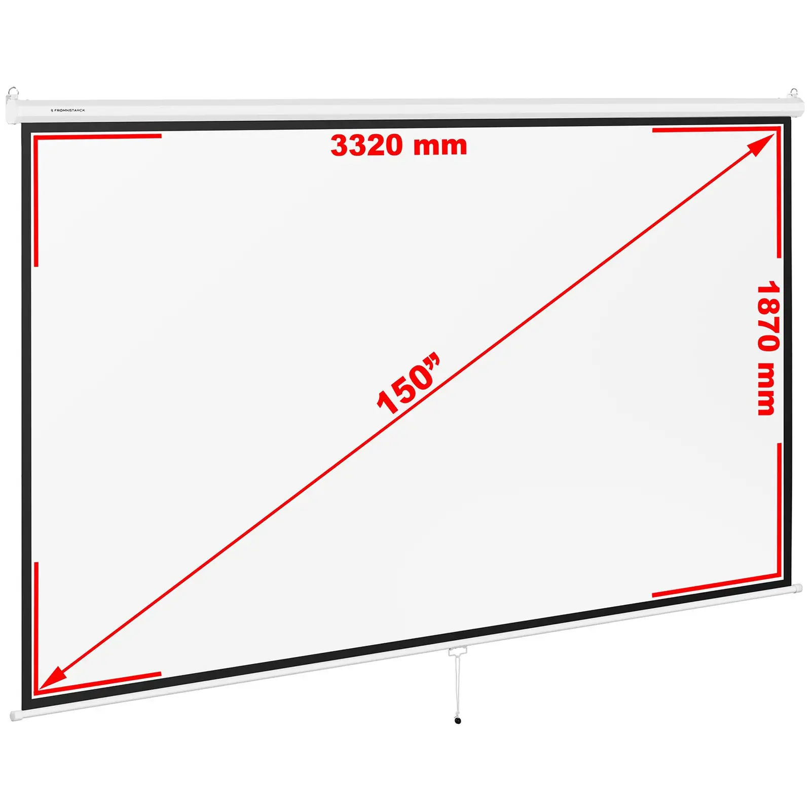 Écran de projection - 340 x 210 cm - 16:9 (Format: 16:9)