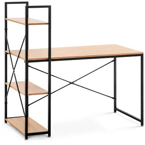 Schreibtisch - mit Regal - 120 x 60 cm - 100 kg + 3 x 20 kg