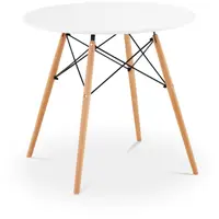 Τραπέζι - στρογγυλό - Ø 80 cm - λευκό - μαύρο μεταλλικό αντηρίδα