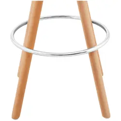 Barová židle - 2 kusy - s opěrkou - dřevěné nohy - bílá