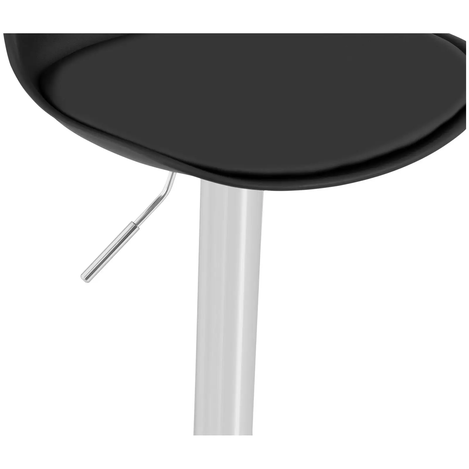 Occasion Tabouret de bar - Lot de 4 - Avec dossier - Socle chromé - Coloris noir