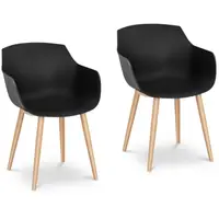 Chair - set of 2 - up to 150 kg - seat 43 x 40 cm - black