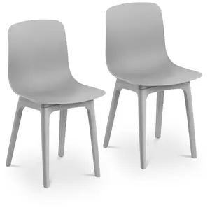 Chair - set of 2 - up to 150 kg - seat 44 x 41 cm - grey