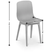 Chaise - Lot de 2 - 150 kg max. - Surface d'assise de 44 x 41 cm - Coloris gris