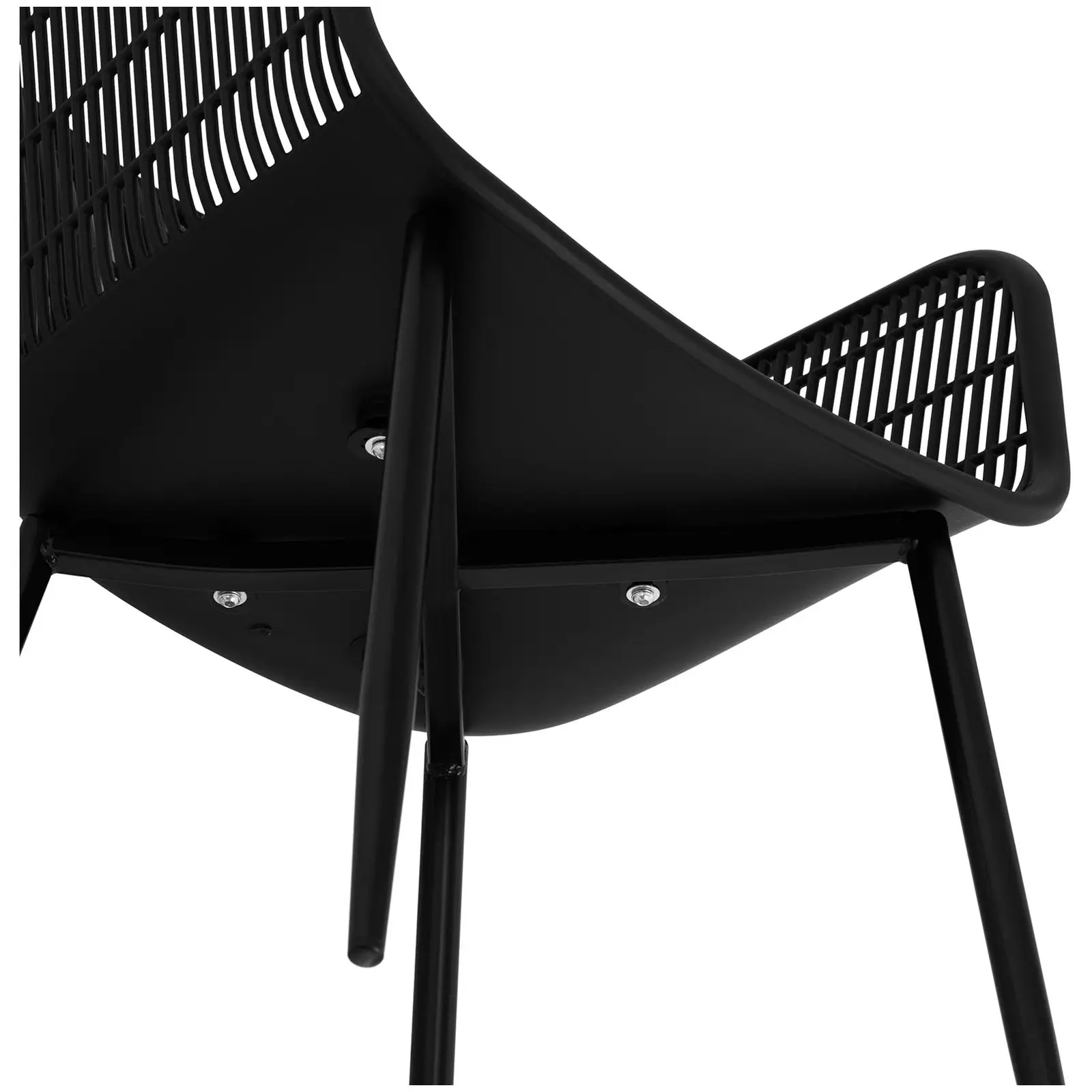 Stol - komplet 2 - do 150 kg - sedež 45 x 44 cm - črn