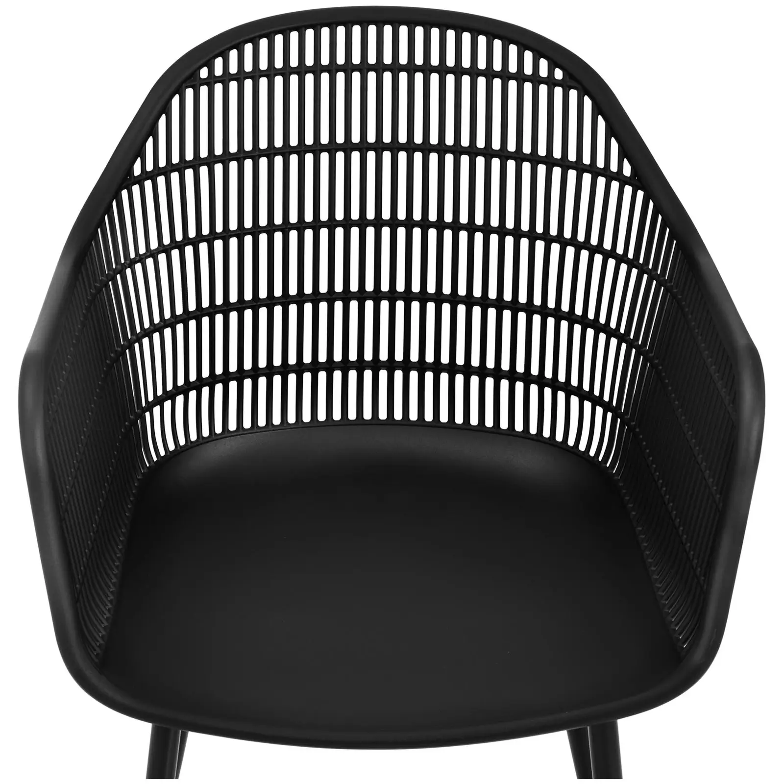 Židle - 2dílná sada - až 150 kg - sedák 45 x 44 cm - černá (Barva: Černá)