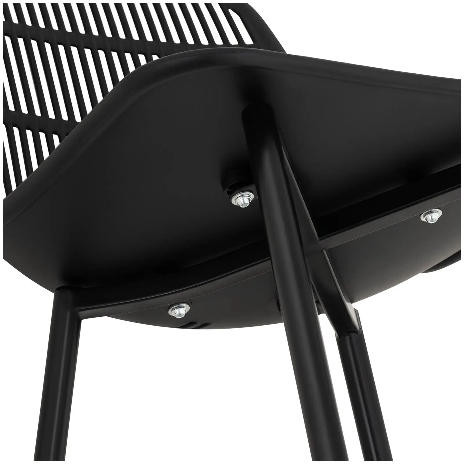 Chaise - Lot de 4 - 150 kg max. - Surface d'assise de 46,5 x 45,5 cm - Coloris noir