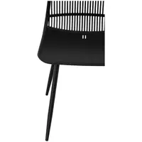 Krzesło - ażurowe oparcie - czarne - 4 szt.