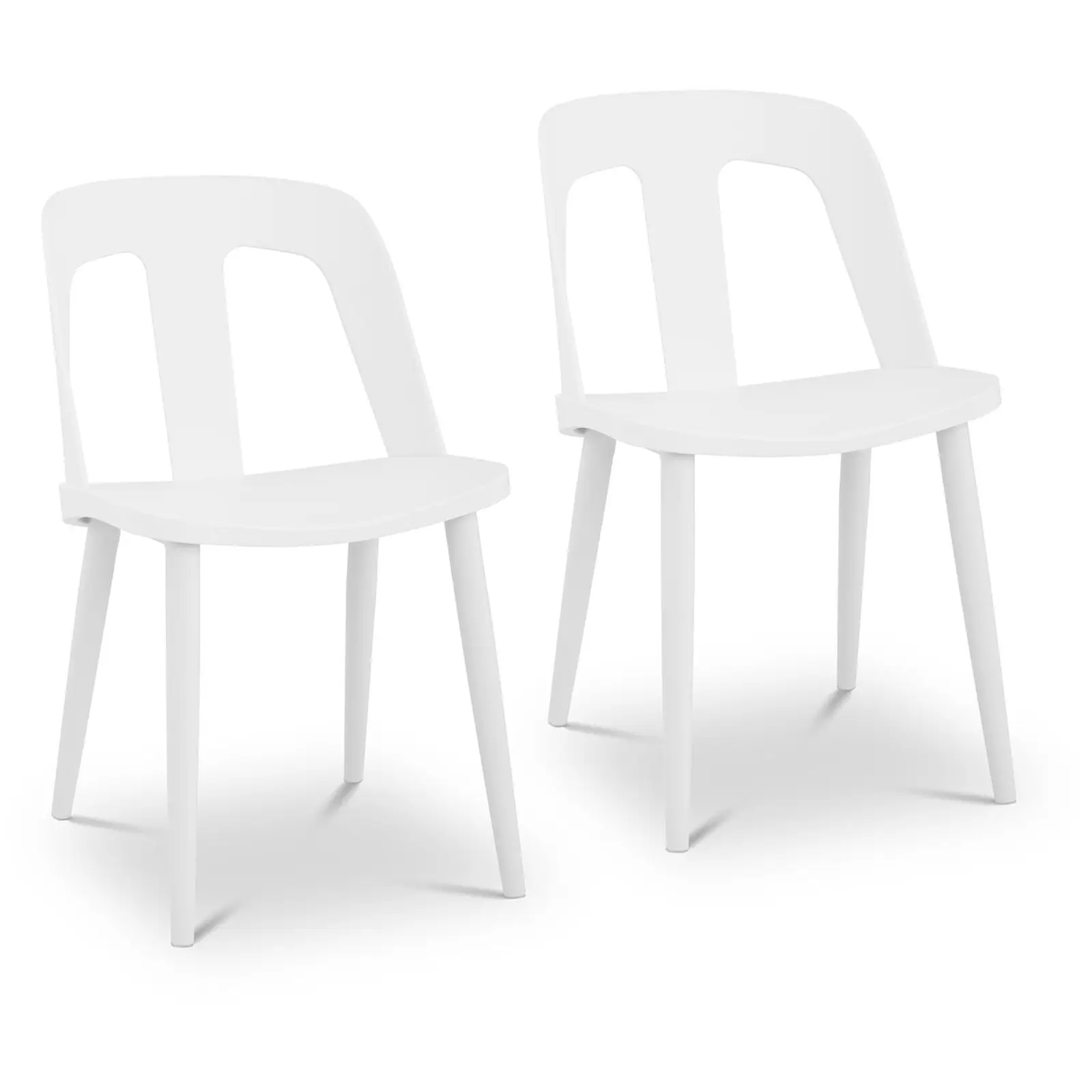 Chaise - Lot de 2 - 150 kg max. - Surface d'assise de 56 x 46,5 cm - Coloris noir et blanc