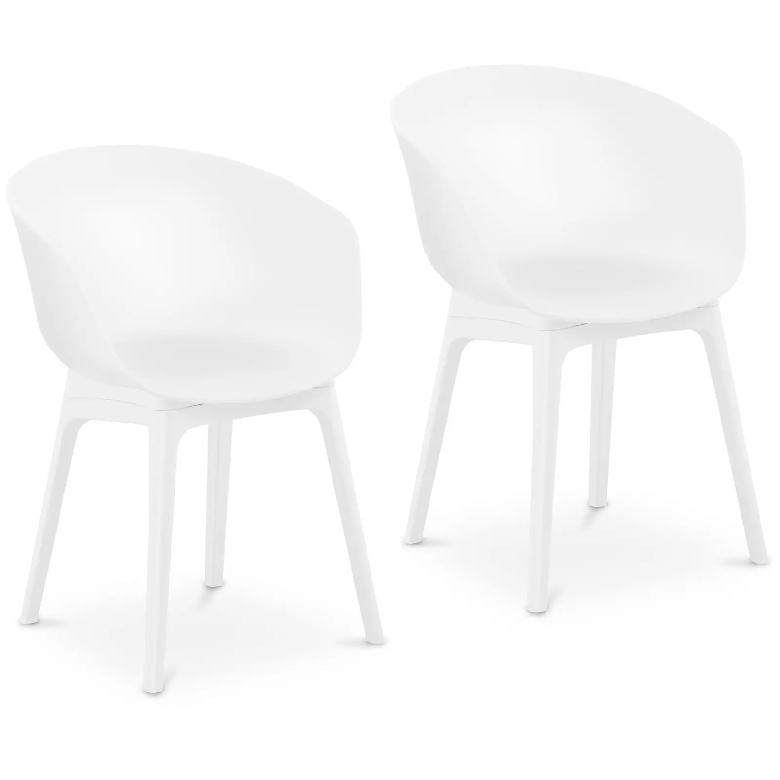 Chair - set of 2 - up to 150 kg - seat 60 x 44 cm - white