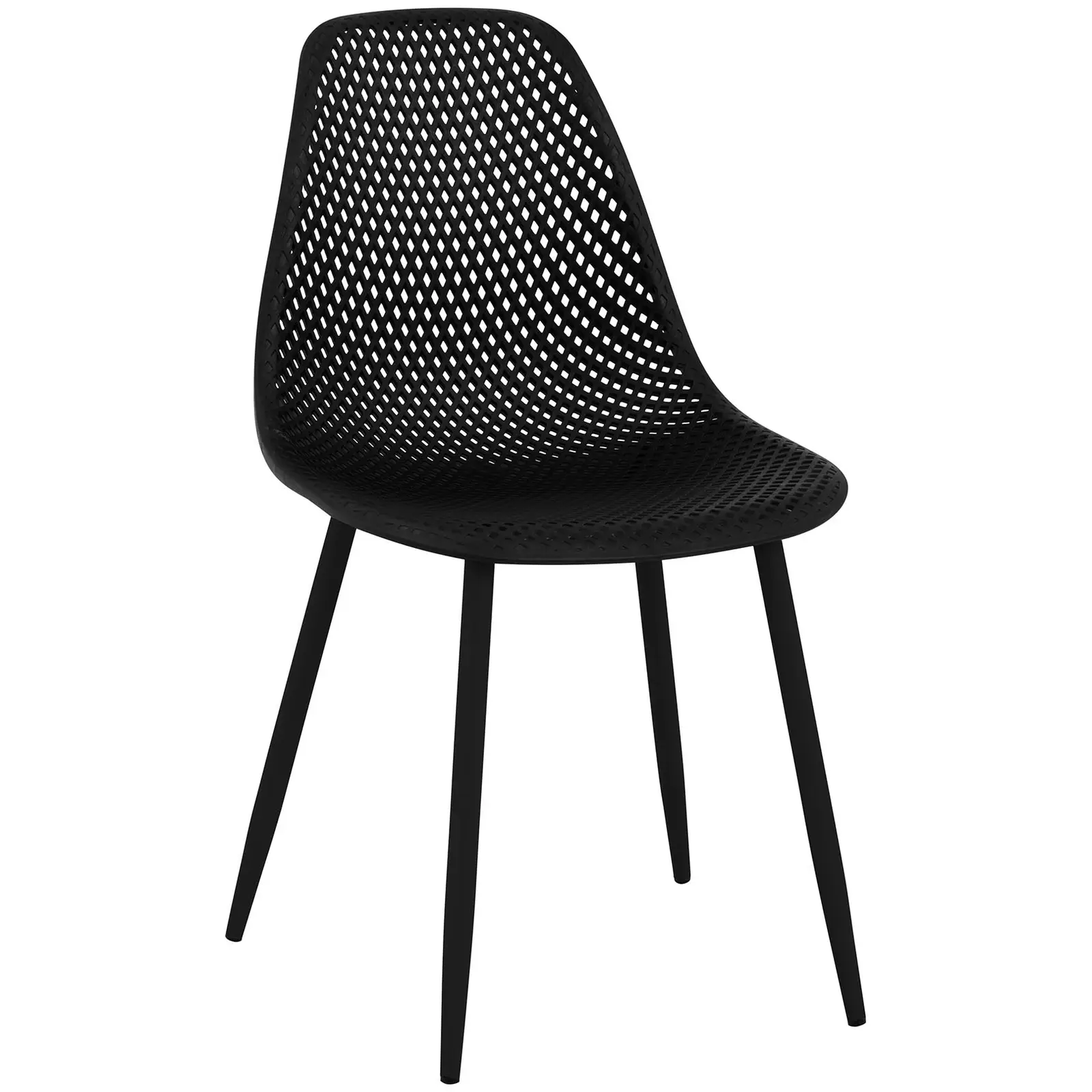 Židle - 4dílná sada - až 150 kg - sedák 52 x 46,5 cm - černá