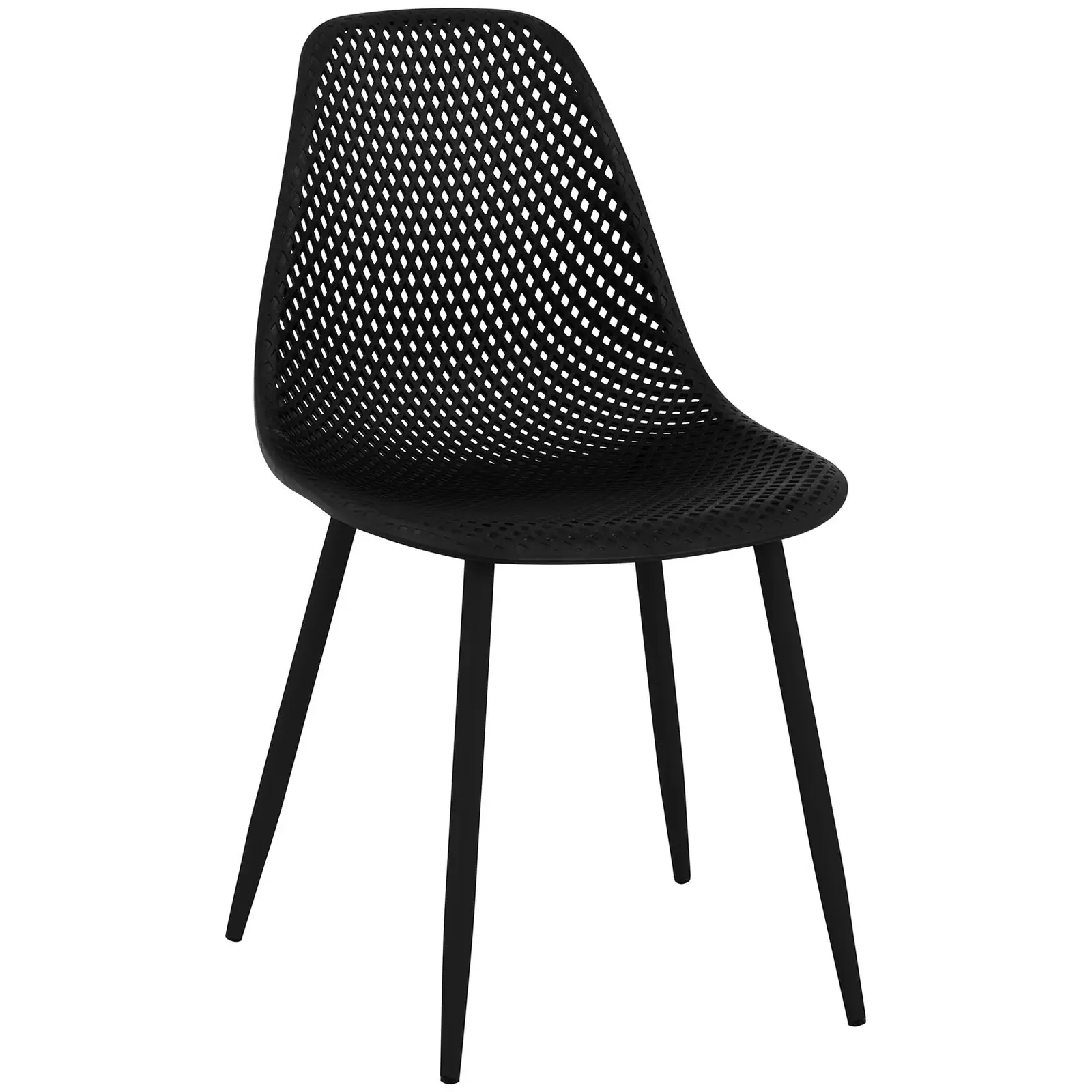 Židle - 4dílná sada - až 150 kg - sedák 52 x 46,5 cm - černá (Hloubka sedáku: 40 cm)
