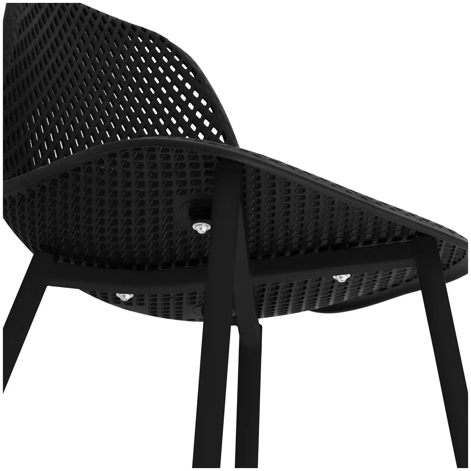 Židle - 4dílná sada - až 150 kg - sedák 52 x 46,5 cm - černá (Opěradlo: Ano)