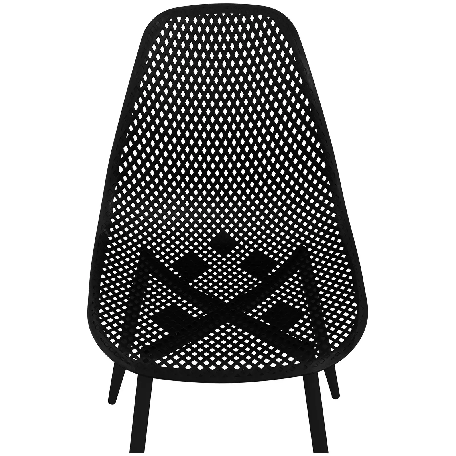 Židle - 4dílná sada - až 150 kg - sedák 52 x 46,5 cm - černá (Barva: Černá)
