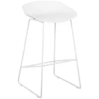 Barová stolička - 4dílná sada - až 150 kg - sedák 38 x 36 cm - bílá
