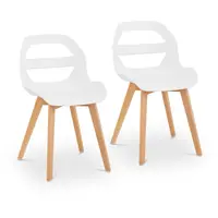 Chair - set of 2 - up to 150 kg - seat 40 x 38 cm - white