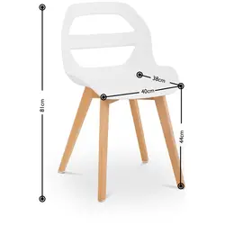 Chair - set of 2 - up to 150 kg - seat 40 x 38 cm - white