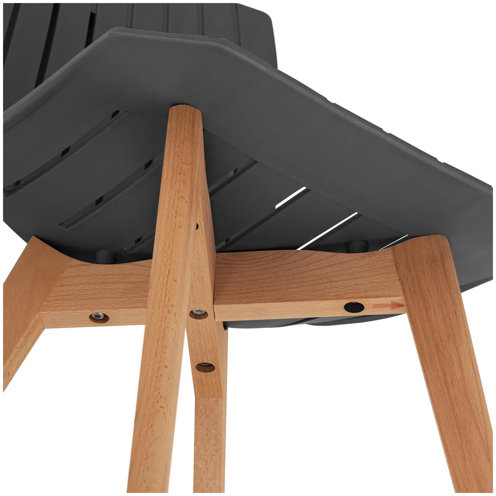 Chaise - Lot de 2 - 150 kg max. - Surface d'assise de 50 x 47 cm - Coloris gris (Profondeur d'assise: 41 cm)