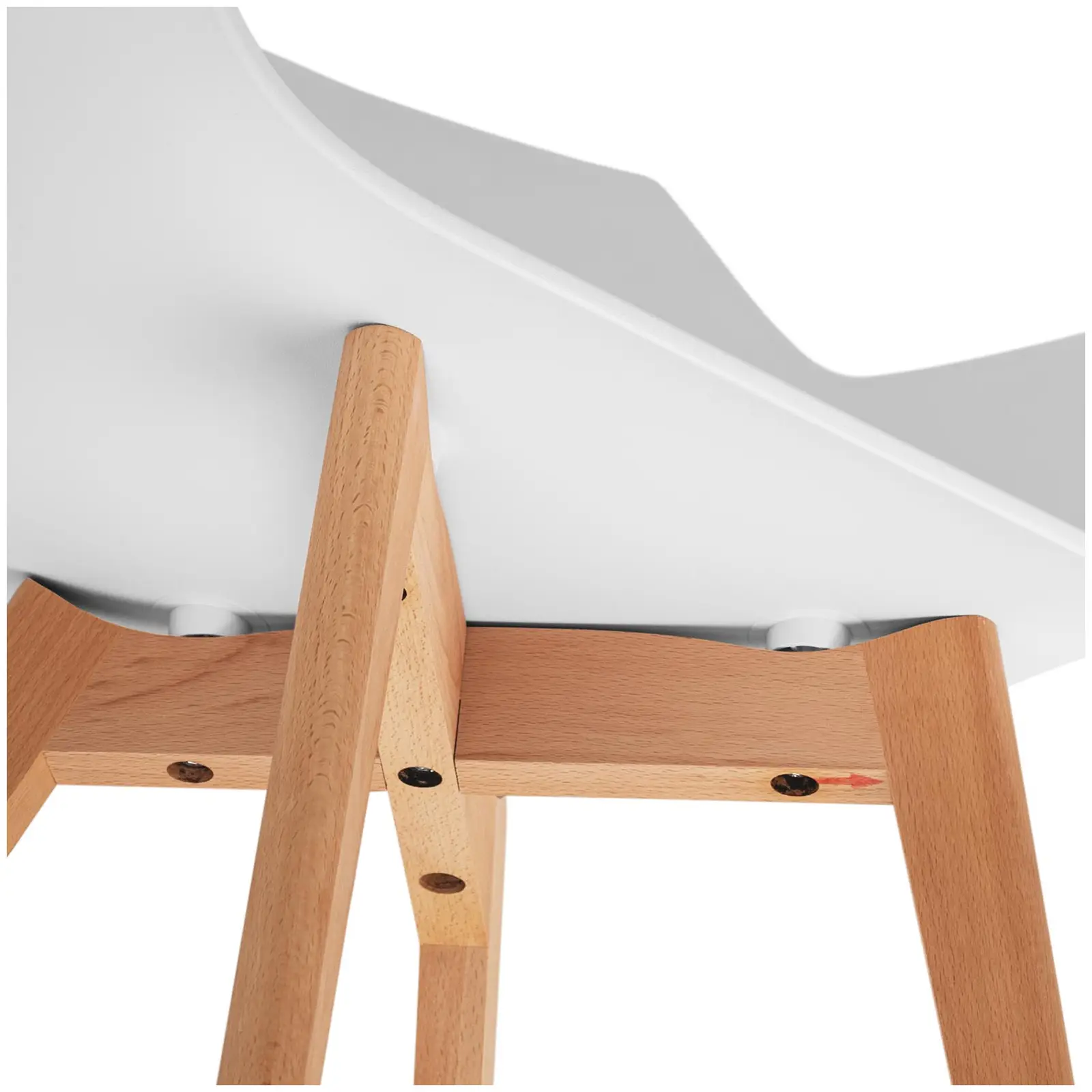 Židle - 2dílná sada - až 150 kg - sedák 41 x 40 cm - bílá (Hloubka sedáku: 41 cm)