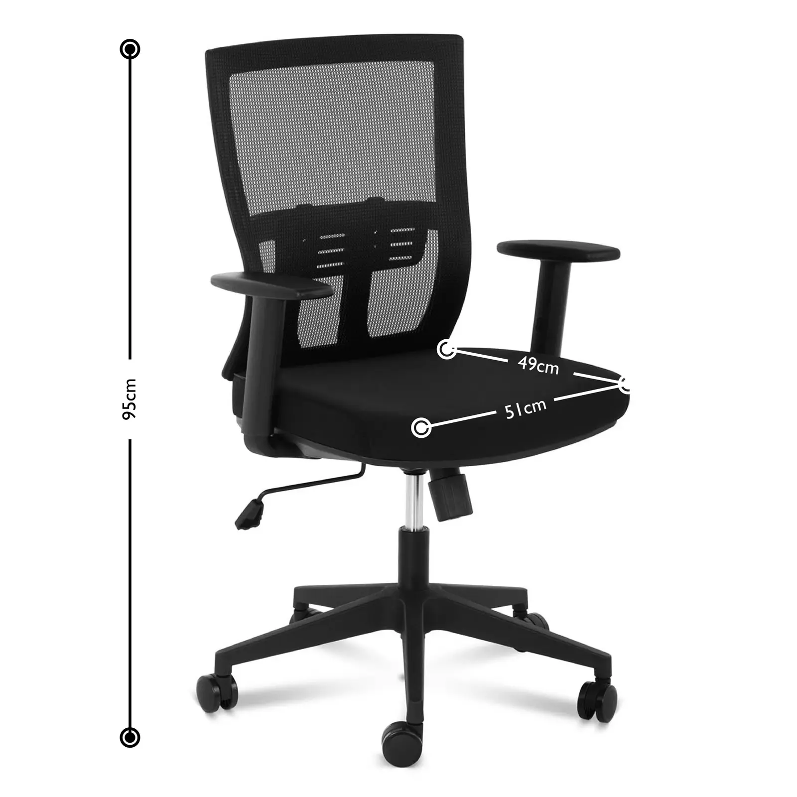 Kancelářská židle - síťové opěradlo - opěrka lordózy - 150 kg (Materiál: Plast PU)