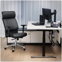Silla de escritorio - sillón de dirección - cuero sintético - cromo - reposacabezas - 150 kg