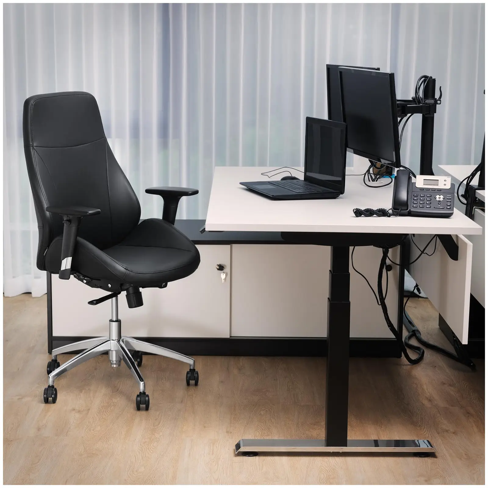 Office Chair - executive chair - imitation leather - chrome - 150 kg