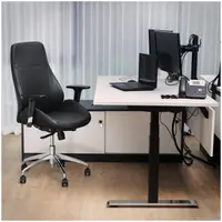 Kancelárska stolička - riaditeľské kreslo - imitácia kože - chróm - 150 kg
