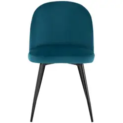 Oblazinjen stol - komplet 2 - do 150 kg - sedež 48 x 41,5 cm - turkizna