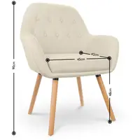 Cushioned Chair - up to 150 kg - seat 45 x 42 cm - beige