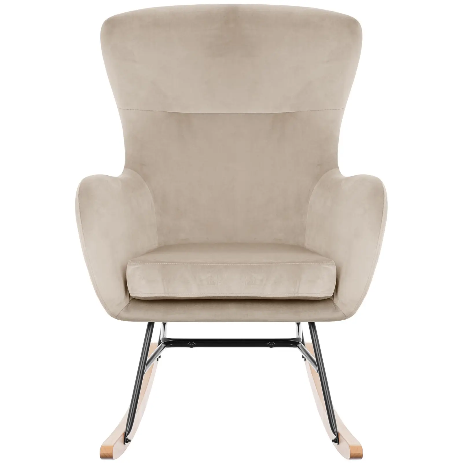 Factory second Rocking Chair - velvet - beech wood - grey
