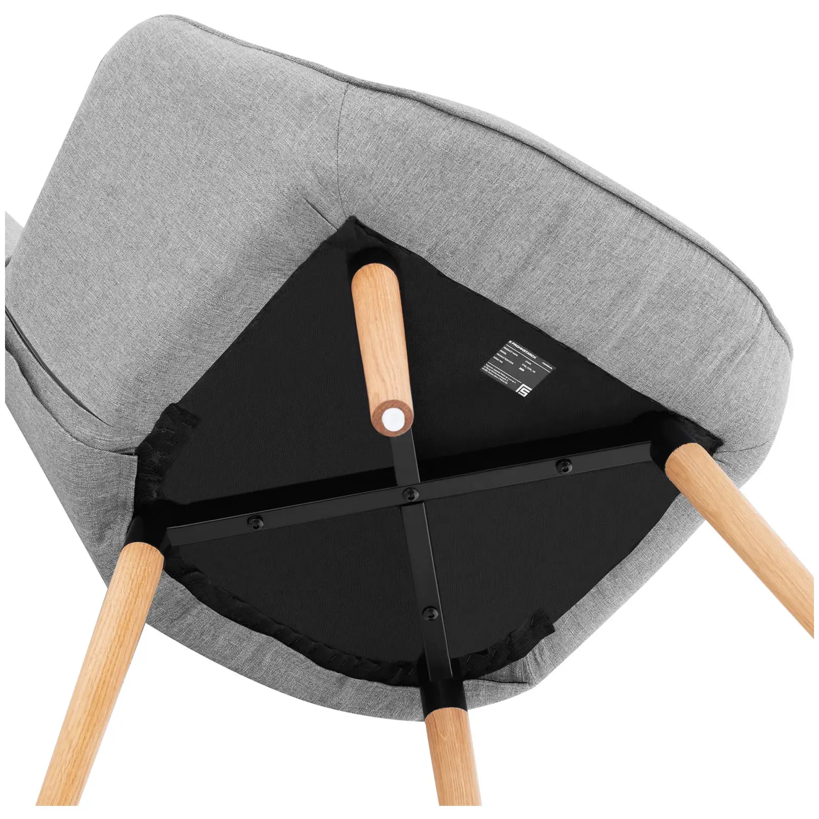 Stolica s jastucima - do 160 kg - sjedalo 43 x 49 cm - siva (Nasloni za ruke: Da)