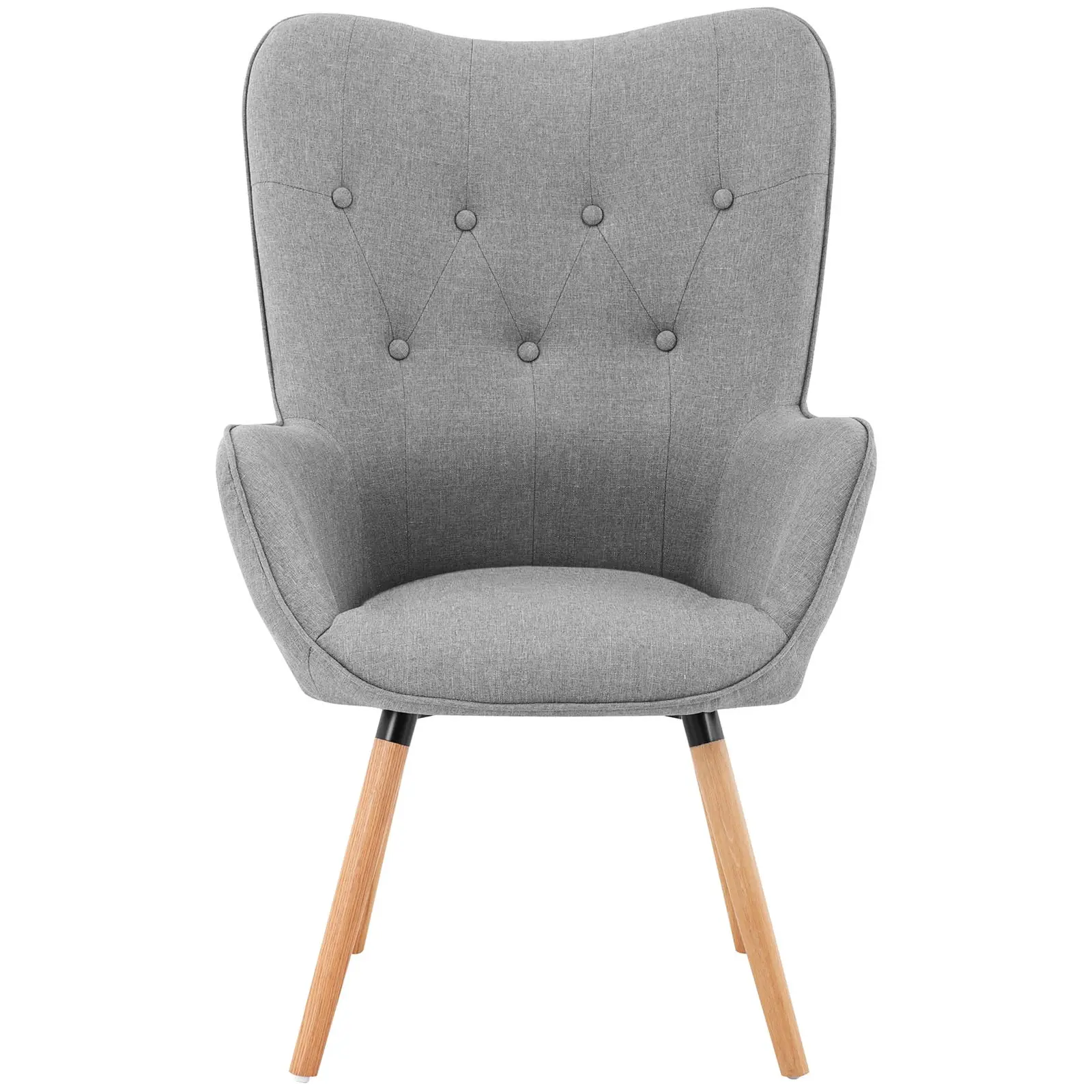 Stolica s jastucima - do 160 kg - sjedalo 43 x 49 cm - siva (Materijal sjedala: pjena + tkanina lan)