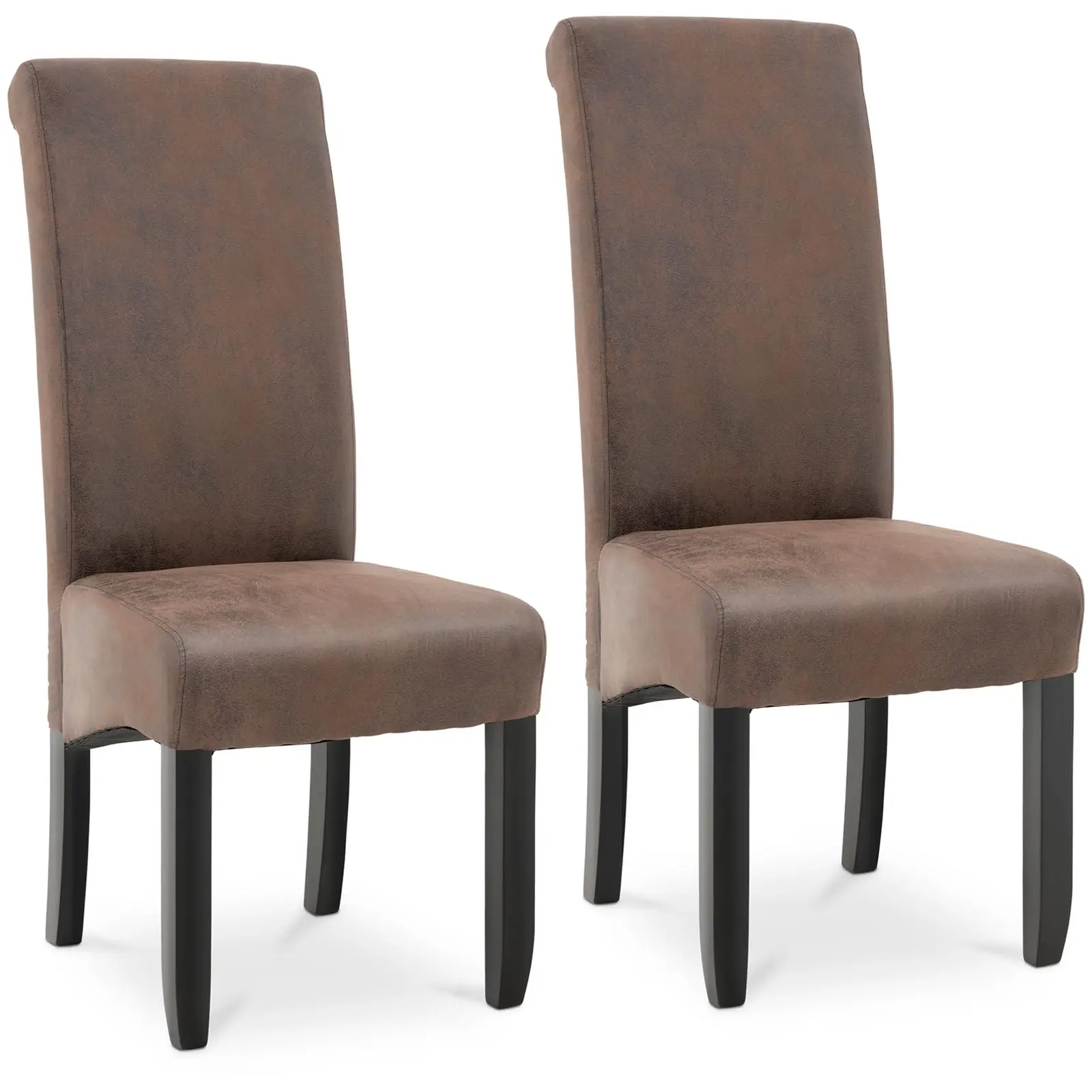 Upholstered Dining Chair - set of 2 - up to 150 kg - seat 44.5 x 44 cm - brown