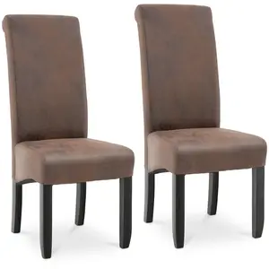 Cadeira estofada - marrom - 2 un.