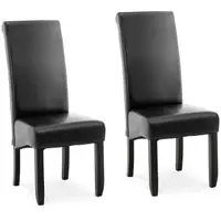 Cadeira estofada - em preto - couro ecológico - 2 un.