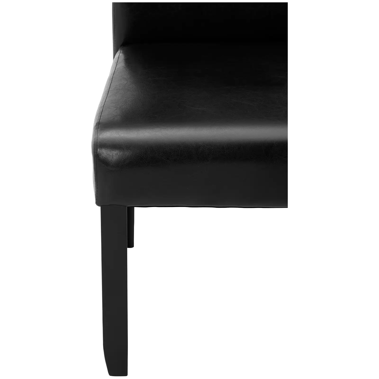 Krzesło tapicerowane - czarne - ekoskóra - 2 szt.