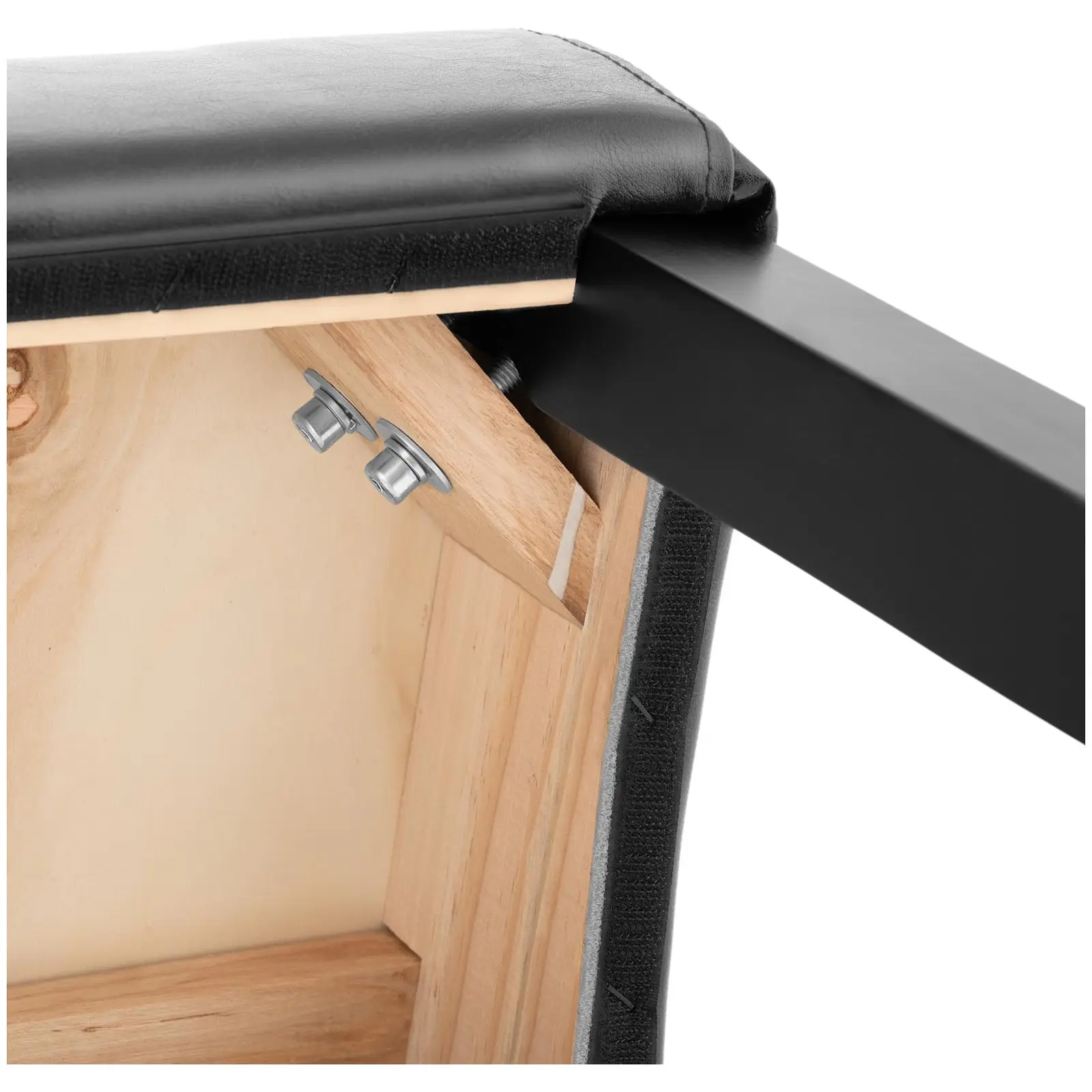 Oblazinjen stol - komplet 2 - do 180 kg - sedež 44,5 x 44 cm - črn