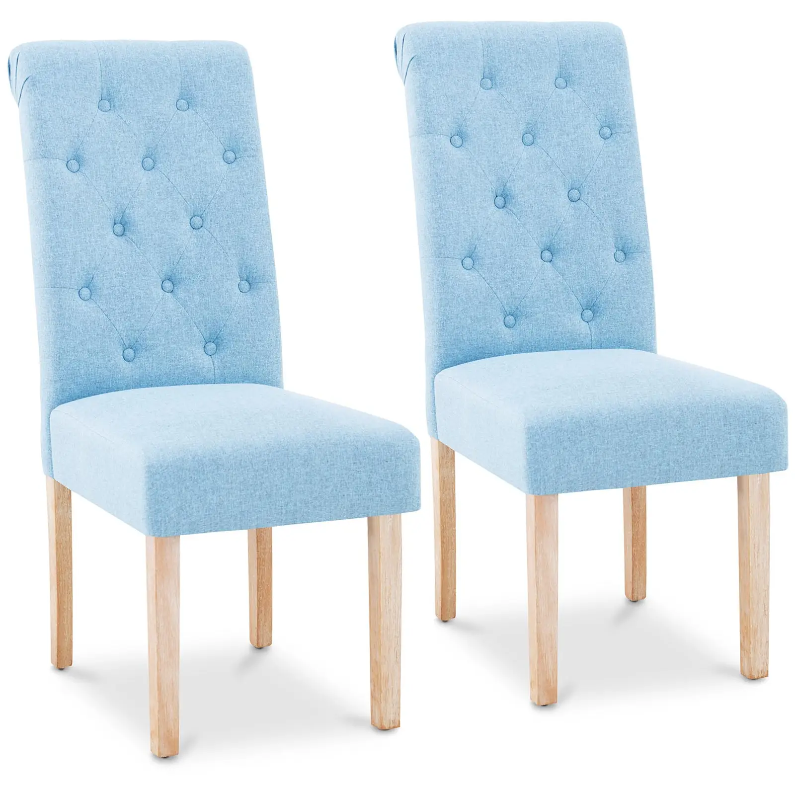 Chaise en tissu - Lot de 2 - 180 kg max. - Surface d'assise de 46 x 42 cm - Coloris bleu ciel